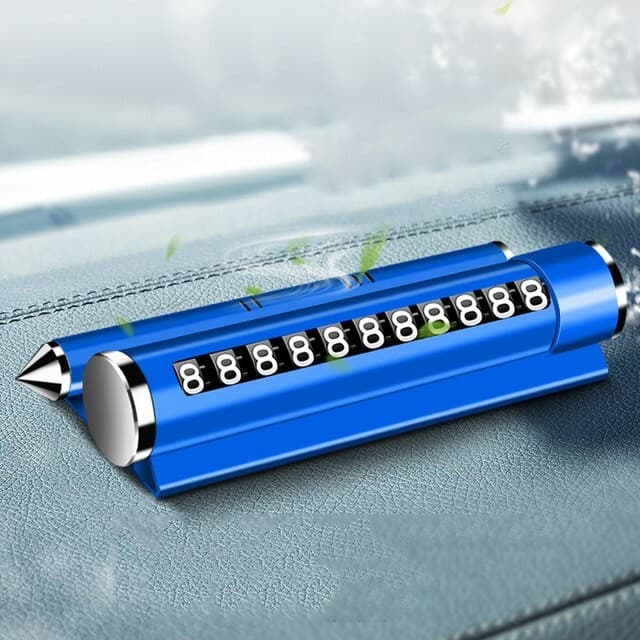 Afișaj număr telefon pentru bordul masinii, reglabil, functie odorizant, metalic, albastru — 2