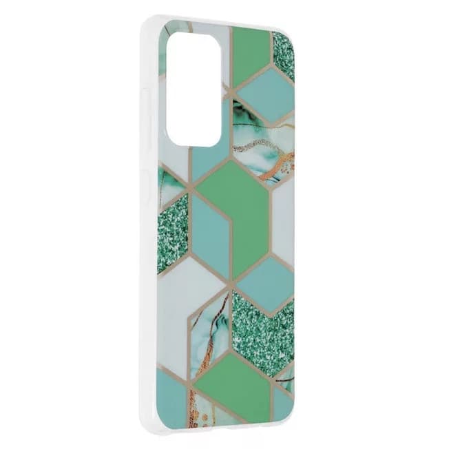 Husa protectie Samsung Galaxy A52 / A52s, Marble Series, verde/auriu — 2