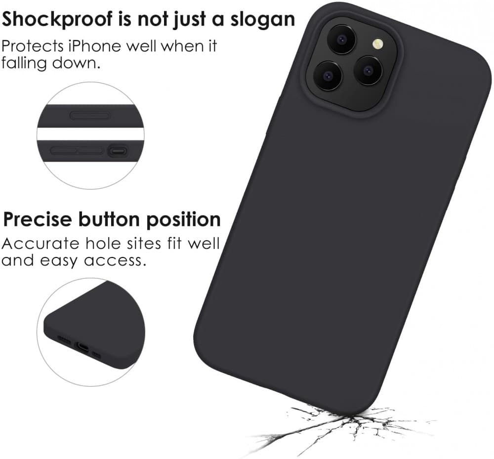 Husa Apple iPhone 12 Pro, Luxury Silicone, catifea in interior, protectie camere, negru — 4