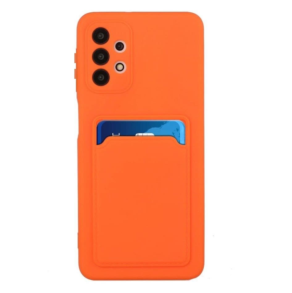 Husa protectie Card Case pentru Samsung Galaxy A52 / A52s, buzunar pentru carduri/cartele, portocalie — 2