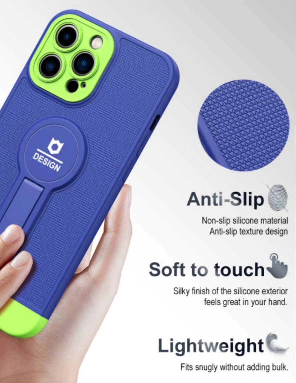 Husa Apple iPhone 12 Pro, Armor Design, functie stand, insertie metalica pentru suport auto magnetic, albastru — 4