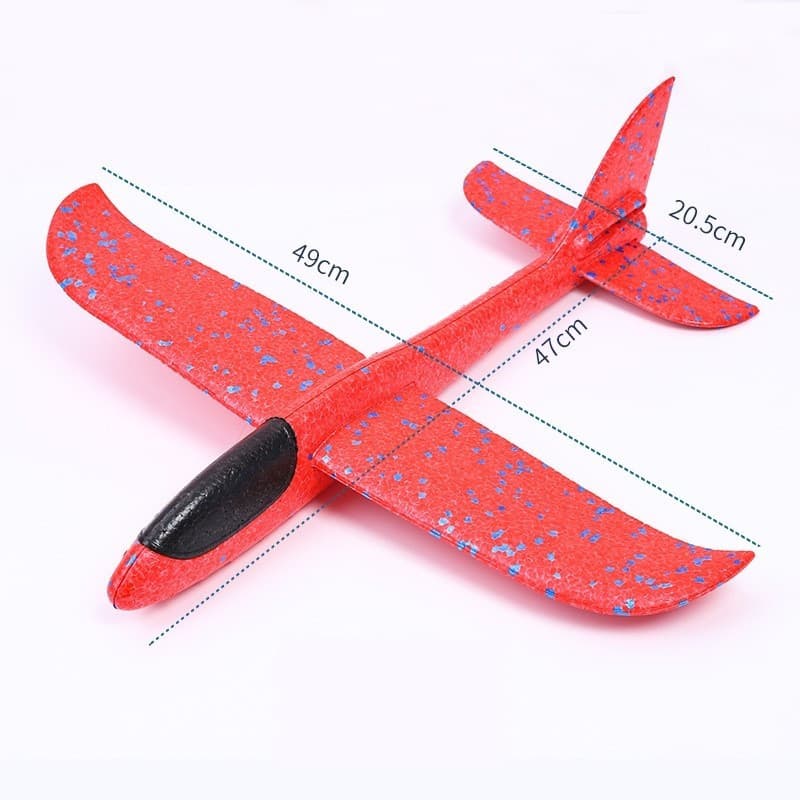 Avion planor din polistiren, 47 cm, rosu — 2