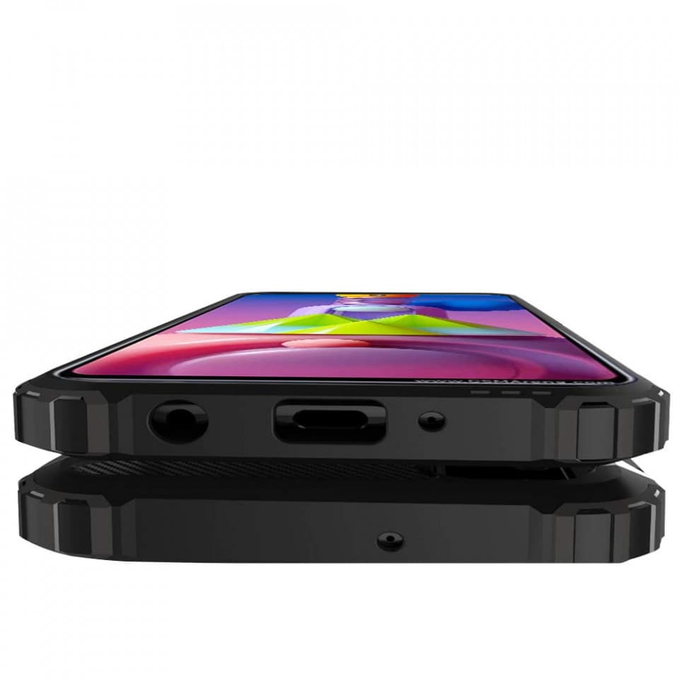 Husa protectie Samsung Galaxy A51, Armor Case, hibrid (TPU + Plastic), neagra — 3