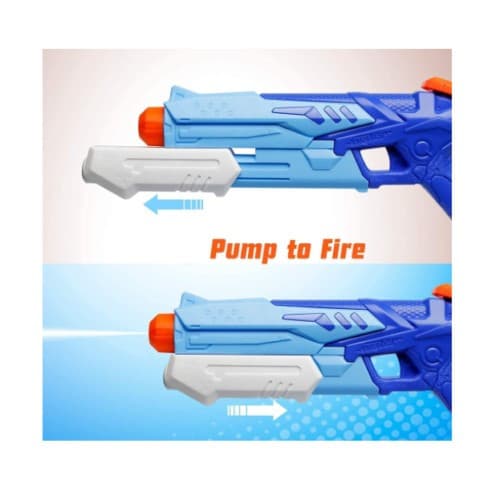 Jucarie pistol cu apa, plastic, rezervor 300 ml, 6 ani+, albastru — 2