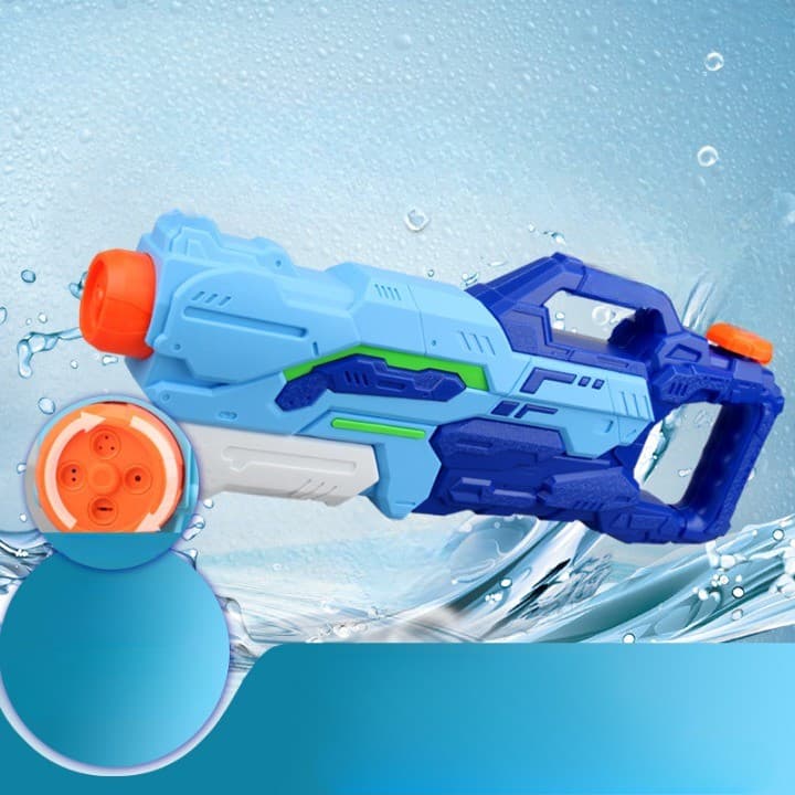 Jucarie pistol cu apa, plastic, 4 duze, rezervor 1500 ml, 6 ani+, albastru — 3