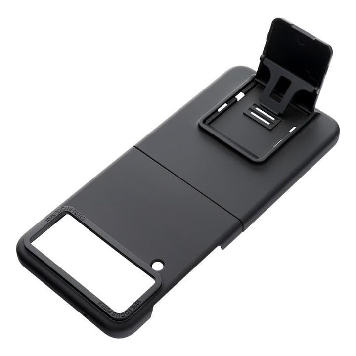 Husa protectie Samsung Galaxy Z Flip4 5G, policarbonat, pliere tridimensionala, stand expunere, neagra — 2