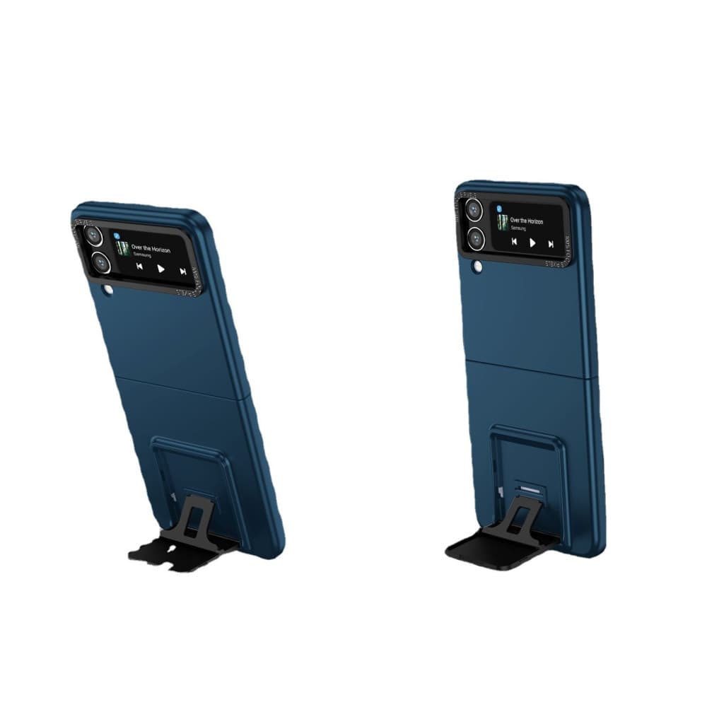 Husa protectie Samsung Galaxy Z Flip3 , policarbonat, pliere tridimensionala, stand expunere, albastra — 3