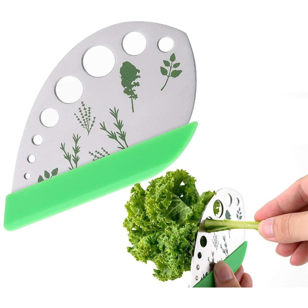 Tocator manual pentru ierburi Herb Cutter, 9 gauri de diferite dimensiuni, multifunctional, otel inoxidabil, 12.3 x 6.9 cm, argintiu — 3