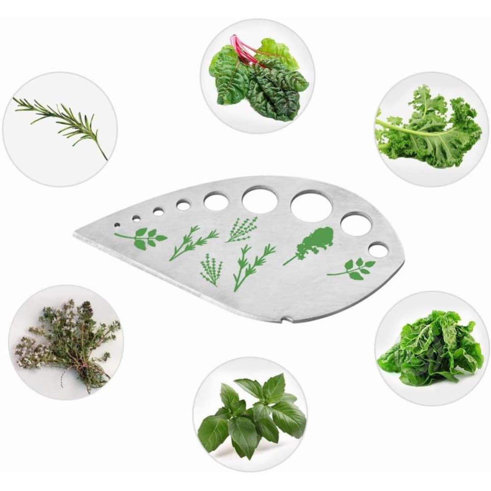 Tocator manual pentru ierburi Herb Cutter, 9 gauri de diferite dimensiuni, multifunctional, otel inoxidabil, 12.3 x 6.9 cm, argintiu — 4