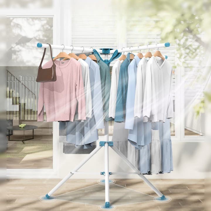 Uscator de rufe, tip umbrela, pliabil, telescopic, interior-exterior, patru tije, picior anti-alunecare, 1.2 metri — 2