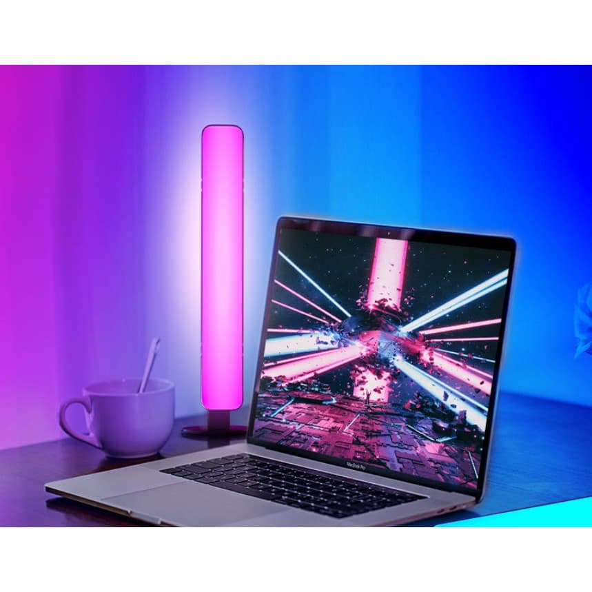 Lampa de Birou RGB, 14 LED-uri, 5V, telecomanda, cablu USB inclus, 25.5 x 4 x 3.5 cm, neagra — 5