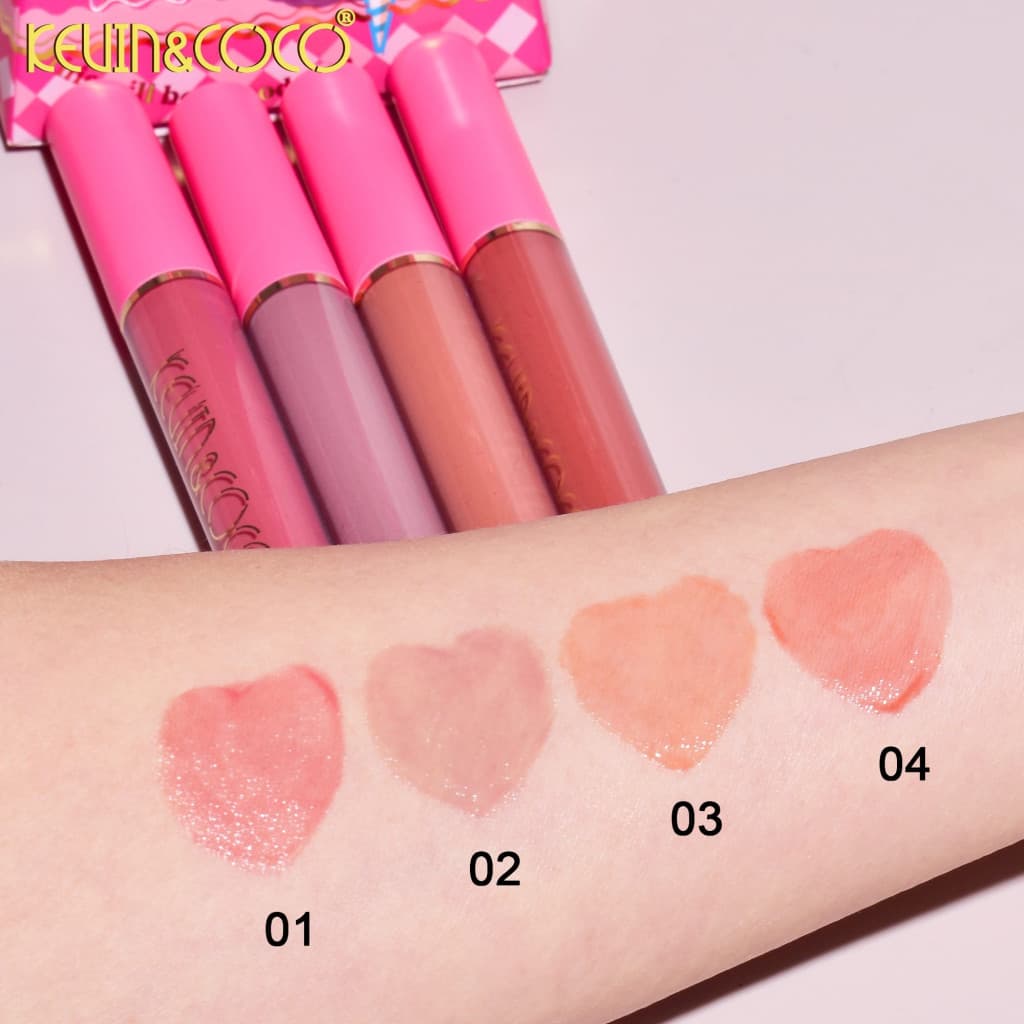 Set de buze KEVIN & COCO Cloud Bubble, 4 Lip Gloss-uri, 15.1 x 8.1 x 2 cm, Roz/Nude — 6