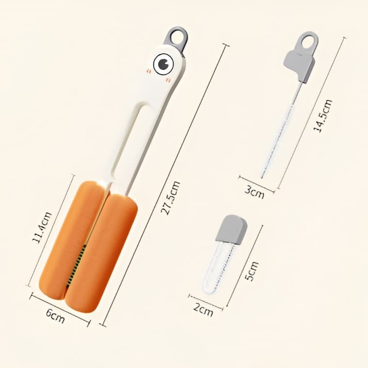 Perie de curatat pahare, cani, sticle, cu maner lung si burete, accesorii incluse — 4