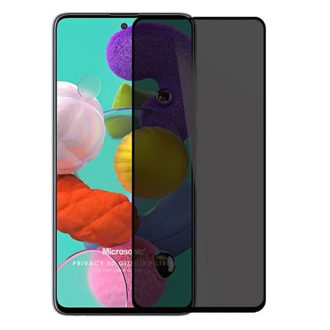 Folie de sticla Samsung Galaxy A51, Full Glue Privacy, margini negre — 2