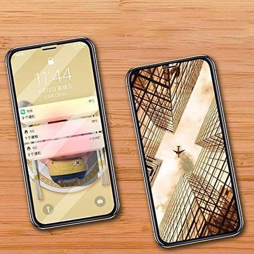 Folie de sticla Apple iPhone 15 Pro, Full Glue 8D Mirror Glass, efect oglinda, reflexie violeta, margini negre — 3