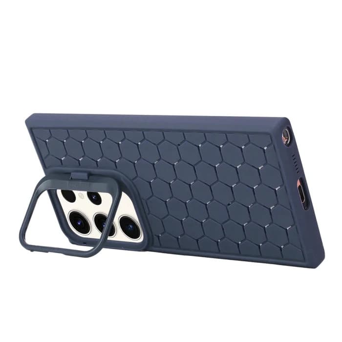 Husa Samsung Galaxy S24 Ultra, HoneyComb Bracket, functie stand, albastru inchis — 3