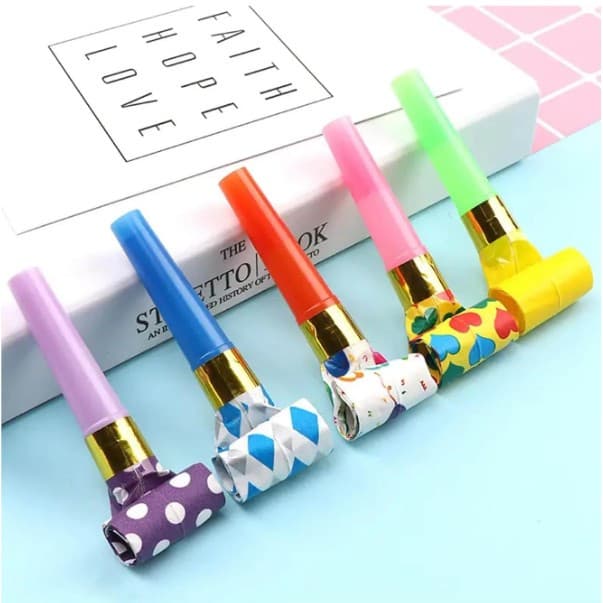 Set 6 Suflatori, pentru Petrecere, Tematica Aniversare, 8 cm, Multicolore cu Imprimeu — 4