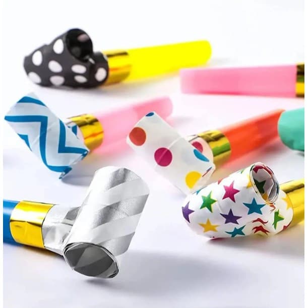 Set 6 Suflatori, pentru Petrecere, Tematica Aniversare, 8 cm, Multicolore cu Imprimeu — 5