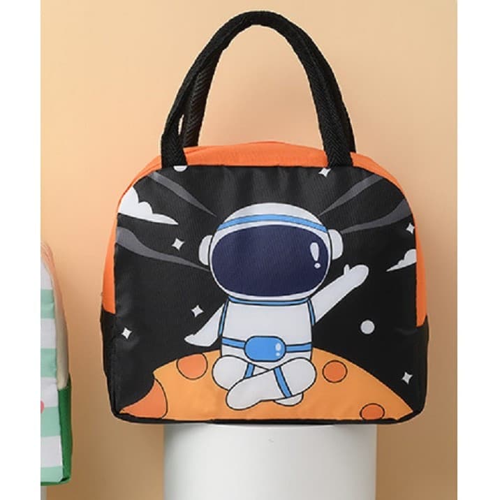 Geanta termoizolanta pentru copii, Imprimeu Astronaut, 23x13x19 cm, negru/portocaliu — 2