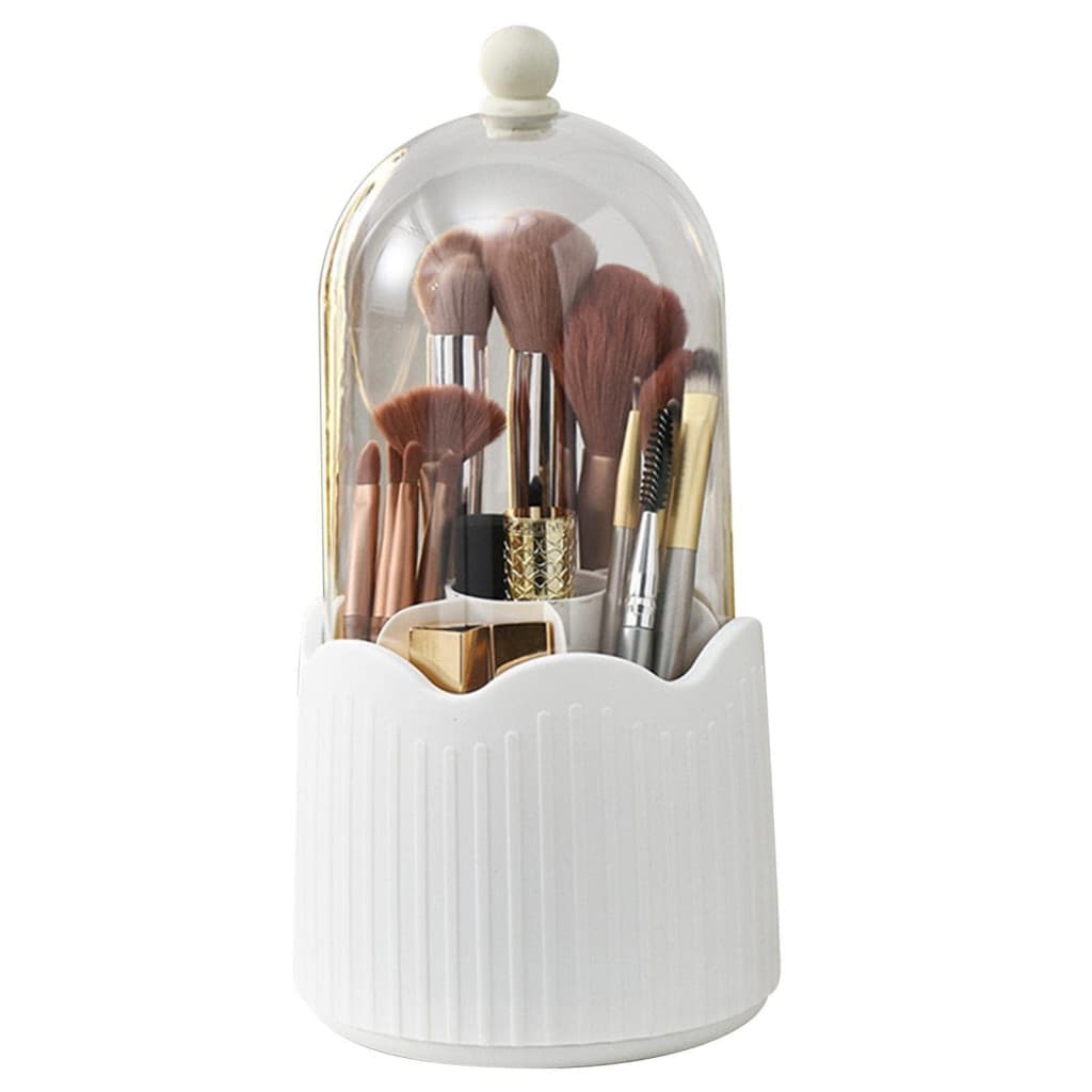 Cutie pentru Depozitarea Pensulelor de Machiaj, Rotativa, Plastic, 36 cm x 13 cm, Alb — 3