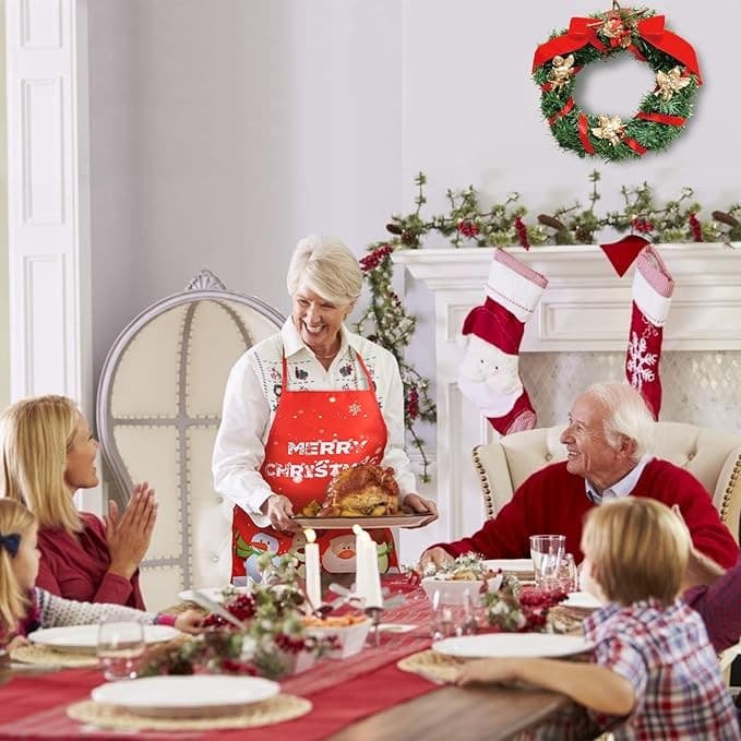 Sort de bucatarie decorativ, tema Craciun, 50 x 70 cm, model Merry Christmas — 4