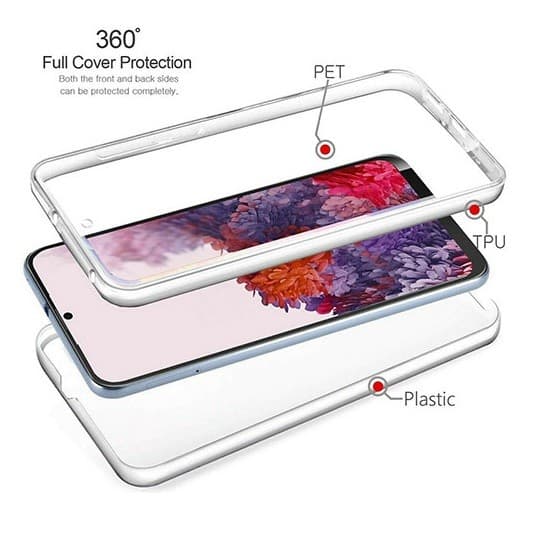Husa protectie Samsung Galaxy A71 (fata + spate) Fully PC & PET 360°, transparenta — 2