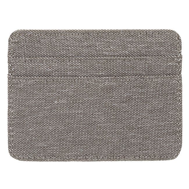 Portofel / portcard textil gri, protectie RFID, 5 compartimente, 10 x 7.5 cm — 4