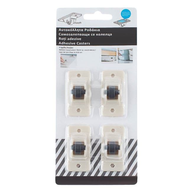 Roti pivotante autocolante sin plastic, albe 4.7 x 2.4 cm, 4 bucati — 4