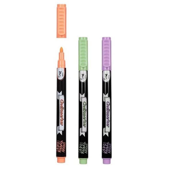 Set 3 carioci creta lichida, varf 1 mm, culori pastel — 2