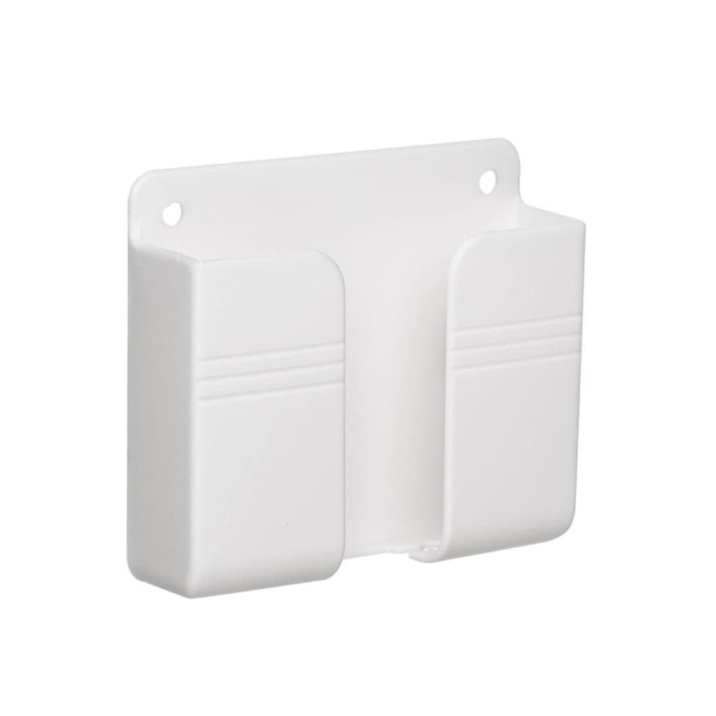 Suport de perete alb pentru telefon, telecomenzi, etc, 8.6 x 2.8 x 9.9 cm — 2