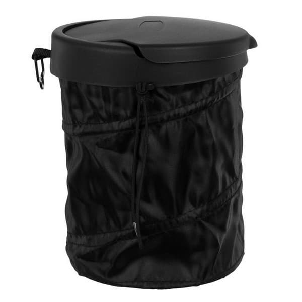 Mini cos de gunoi auto, tip Pop-Up, 16 x 19 cm, negru — 2