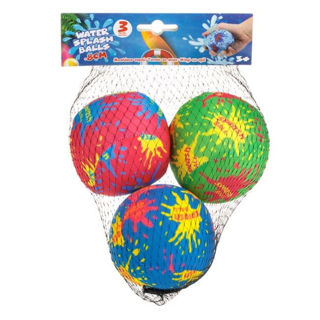Set 3 mingi textile care absorb apa, 8 cm, multicolore — 2