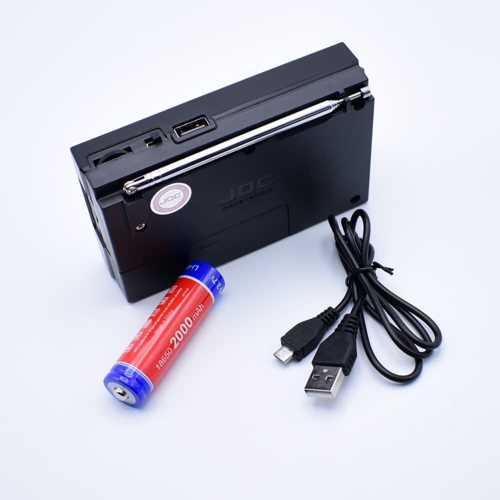 Radio portabil JOC -KK9, MP3, microSD/USB,FM, afisaj electronic, acumulator 2000 mAH, negru — 2