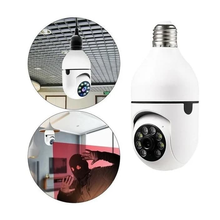 Camera IP Jortan JT-8177, Wi-Fi, Full HD, 360°/90°, alimentare soclu bec (E27) — 3
