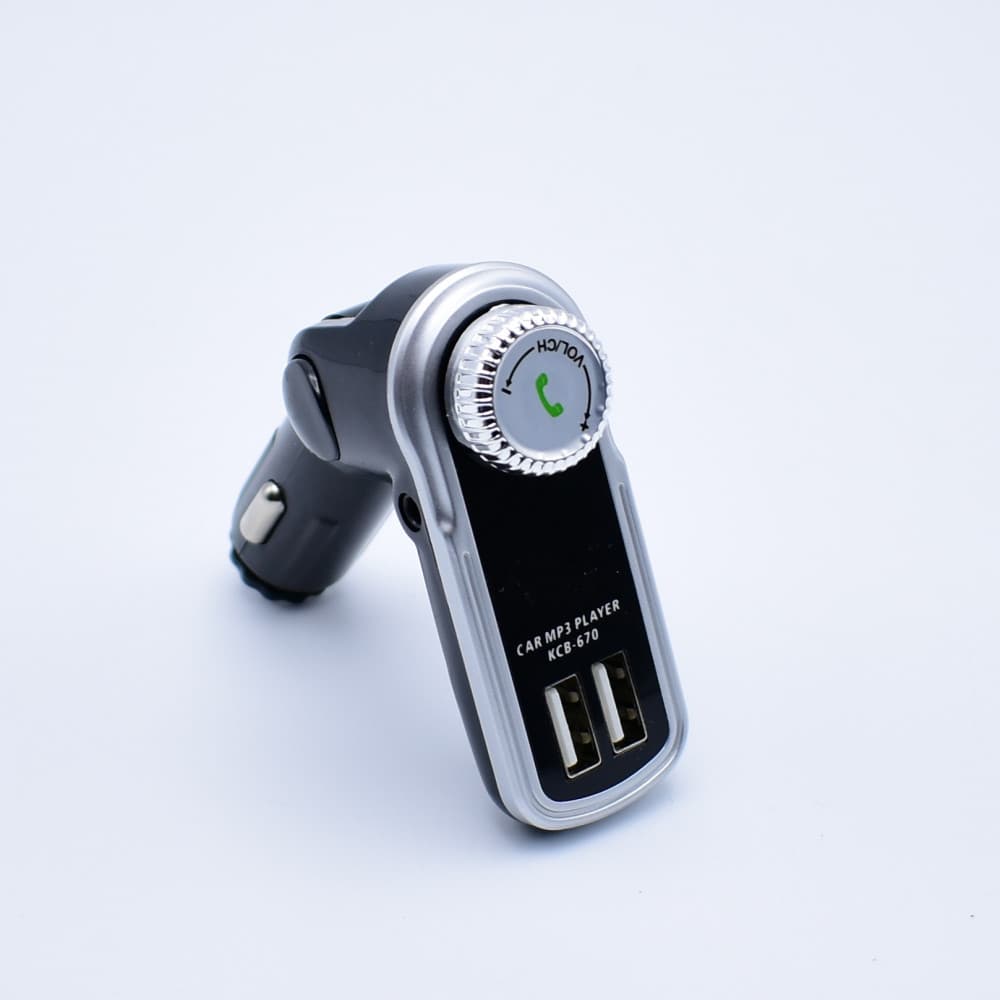 Modulator FM Kbroad KCB-670, Bluetooth, AUX, 2 porturi USB, handsfree, negru/argintiu — 5