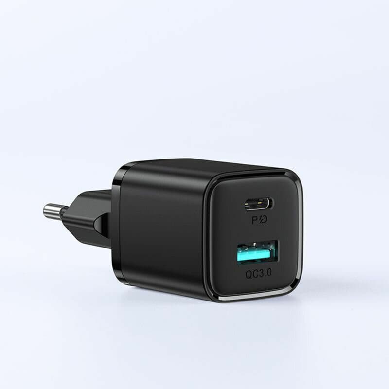 Incarcator casa Joyroom L-QP207, 20W, 1 x USB-C, 1 x USB-A, PD, QC 3.0, negru — 4