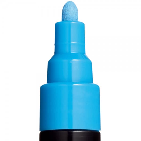 Marker UNI Posca PC-5M, varf rotund, 1.8-2.5mm albastru deschis — 2