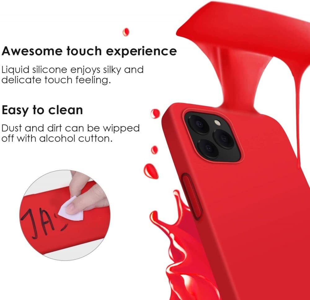 Husa Huawei Y5P Luxury Silicone, catifea in interior, rosu — 4