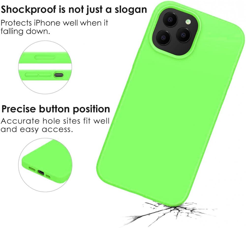 Husa Apple iPhone 11 Pro, Luxury Silicone, catifea in interior, protectie camere, verde neon — 3