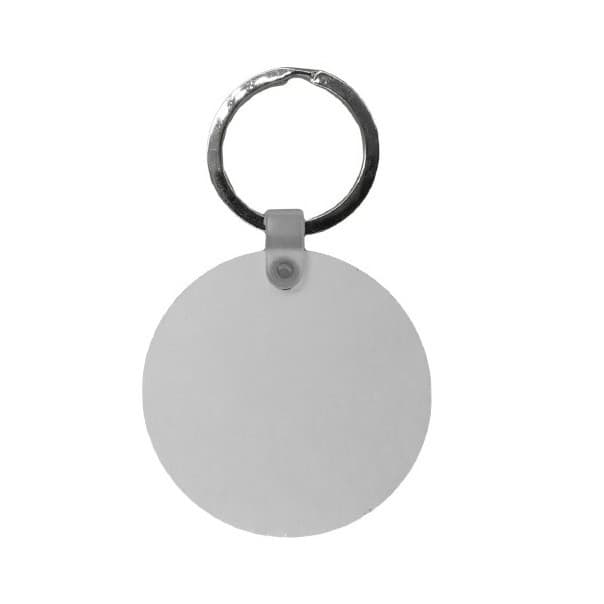 Breloc din MDF (lemn) personalizat cu poza ta, inel de sustinere metalic, rotund — 2