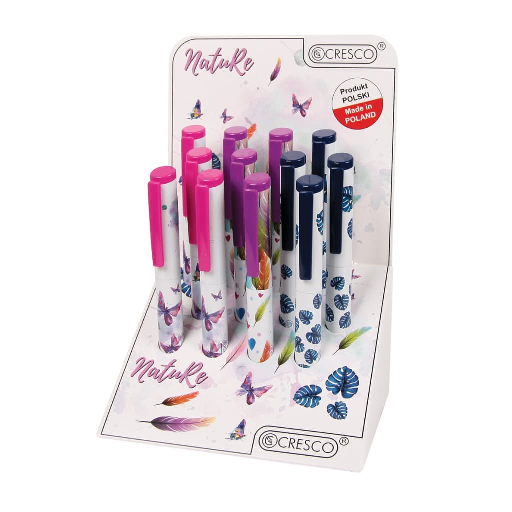 Stilou Cresco GoPen 202000-C, penita iridium, alimentare rezerve, corp plastic, model frunze — 2