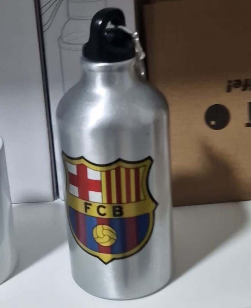 Bidon sport metalic, personalizat cu poza ta, arginitiu, 500 ml — 2