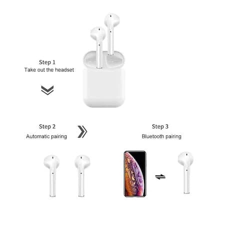 Casti wireless i11, TWS, Bluetooth 5.0, microfon, touch control, albe — 4