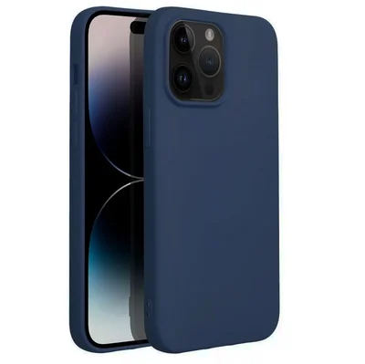 Husa Apple iPhone 16 Pro Max, Luxury Silicone, catifea in interior, albastra