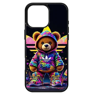 Husa protectie Apple iPhone 16 Pro Max, Colorful Aluminium TPU, design Bear