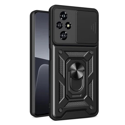 Husa Honor 200 Lite, Camshield Armor, inel sustinere, protectie camera, neagra