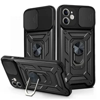 Husa Honor 200 smart, Camshield Armor, inel sustinere, protectie camera, negru