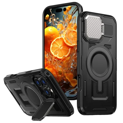 Husa iPhone 16 Pro Max, Armor MagCase, CamBracket, neagra