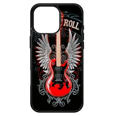 Husa protectie Apple iPhone 16 Pro Max, Colorful Aluminium TPU, design Rock and Roll Guitar