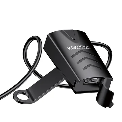 Incarcator moto  KSC-1058, 1 x USB-A, 24V - 9V, 1.2A, waterprof, montaj ghidon, negru
